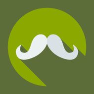 Flat modern design with shadow icon mustache N23