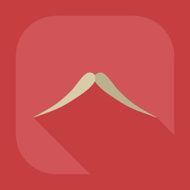 Flat modern design with shadow icon mustache N24