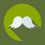 Flat modern design with shadow icon mustache N27