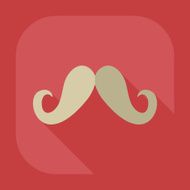 Flat modern design with shadow icon mustache N28