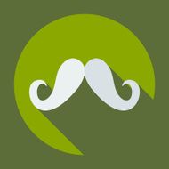 Flat modern design with shadow icon mustache N29