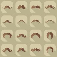 Flat modern design with shadow icon mustache N32