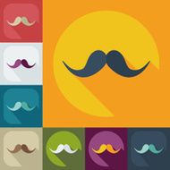 Flat modern design with shadow icon mustache N35