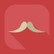 Flat modern design with shadow icon mustache N38