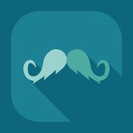 Flat modern design with shadow icon mustache N46