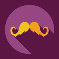 Flat modern design with shadow icon mustache N47