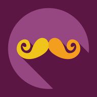 Flat modern design with shadow icon mustache N49