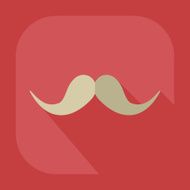 Flat modern design with shadow icon mustache N52