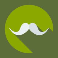 Flat modern design with shadow icon mustache N53