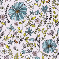 Pattern with camomile and flowers