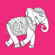 Elephant Indian style Decorative Vector illustration N2
