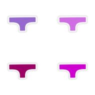 assembly realistic sticker design on paper underpants
