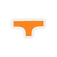 icon sticker realistic design on paper underpants