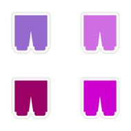 assembly realistic sticker design on paper shorts