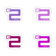 assembly realistic sticker design on paper belts