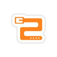 icon sticker realistic design on paper belt