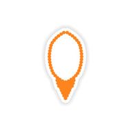 icon sticker realistic design on paper necklace