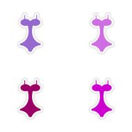 assembly realistic sticker design on paper swimsuit