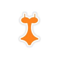 icon sticker realistic design on paper swimsuit