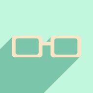 Flat with shadow icon and mobile application spectacles