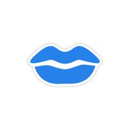 icon sticker realistic design on paper female lips