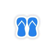 icon sticker realistic design on paper thongs