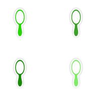 assembly realistic sticker design on paper mirror woman