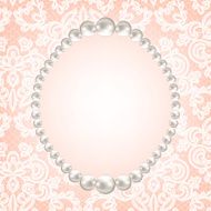 pearl frame on lace background N6