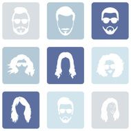 Vector Set of Hairstyles Icons