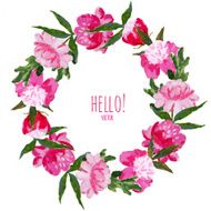 Watercolor floral wreath N2