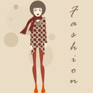pretty girl in retro fasion clothes