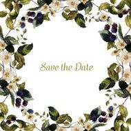 Watercolor floral frame N7