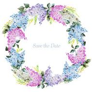 Watercolor floral wreath N3