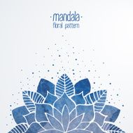 Watercolor floral blue pattern