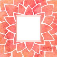 Watercolor red flower frame Vector illustration