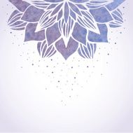 Illustration with watercolor violet floral pattern