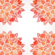 Illustration with watercolor red lace pattern Vector background