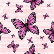 Seamless pattern with colorful butterflies