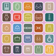 Dressing line flat icons on pink background