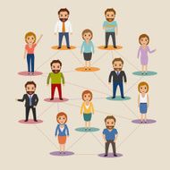 set of business people character on social nettwork