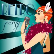 Party Invitation with sample text 1920s poster