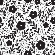Black and white pattern with flowers