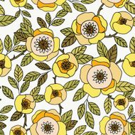 Vintage pattern with yellow flower