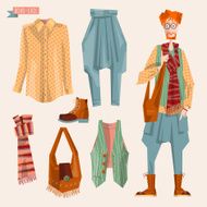 Boho-chic style fashion set for young man Trendy outfits