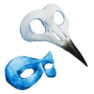 Watercolor venecian mask N2