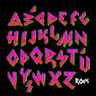 Creative colorful alphabet rock style N2