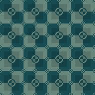 Circle-squares pattern in green and dark-green colors