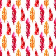 Watercolor feather pattern