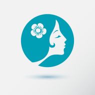 The woman fashion icon or logo Flat design