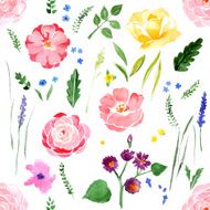 watercolor floral seamless